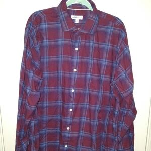 Peter Millar Plaid Cotton Long Sleeve Button Up Shirt Men's sz XL